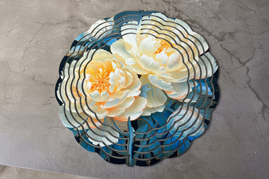 Blooming Peonies 8” Wind Spinner