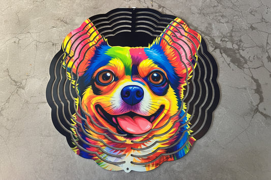 Colorful Chihuahua 8” Wind Spinner
