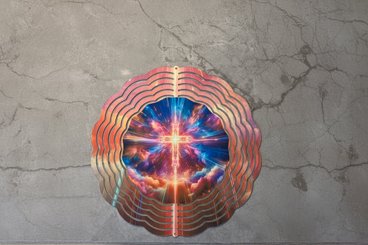 Colorful Horizon Cross 8” Wind Spinner
