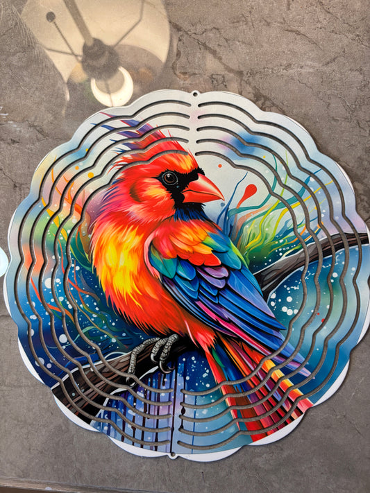 Colorful Cardinal 8” Wind Spinner