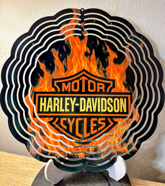 Blazing Harley Davidson Flame Wind Spinner