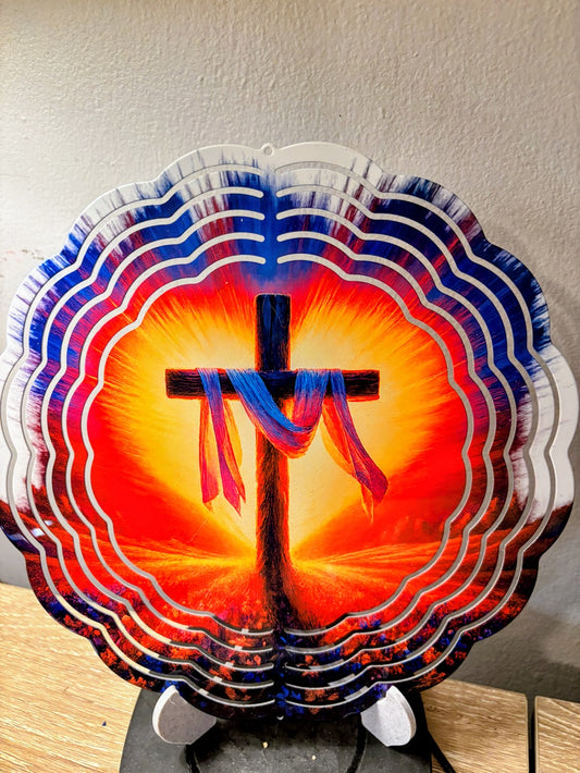Risen in Glory Cross Wind Spinner