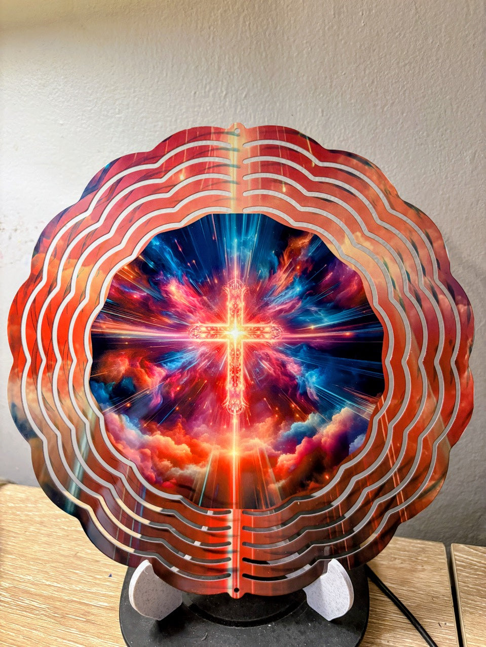 Blazing Cross of Light Wind Spinner