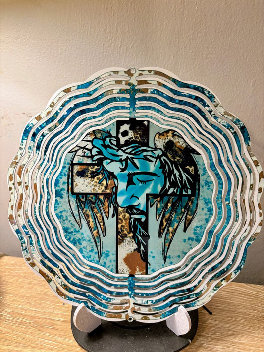 Crown of Thorns Cross – Christian Wind Spinner