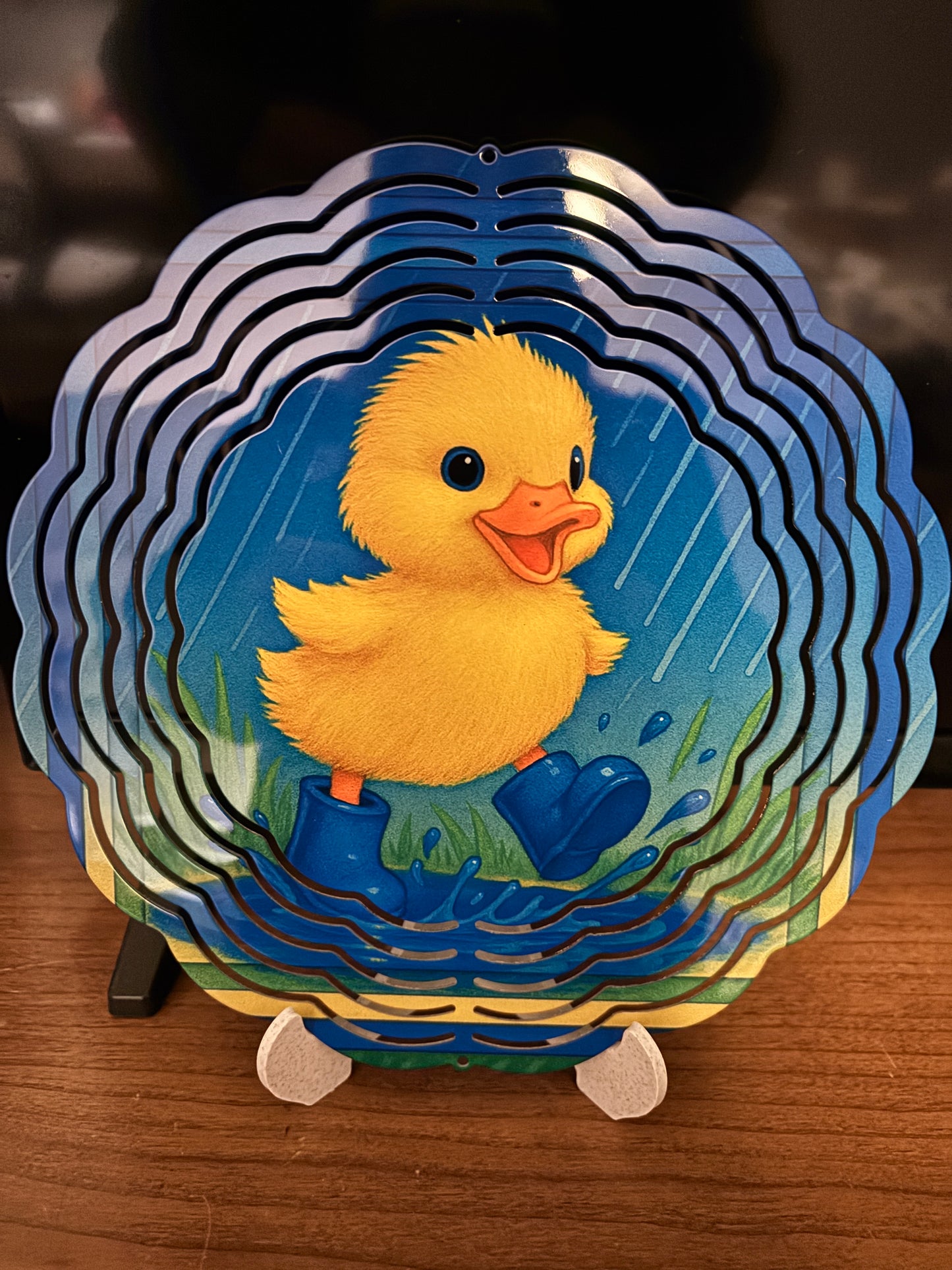 Splashing Duckling Rain‑Day Wind Spinner – 8"