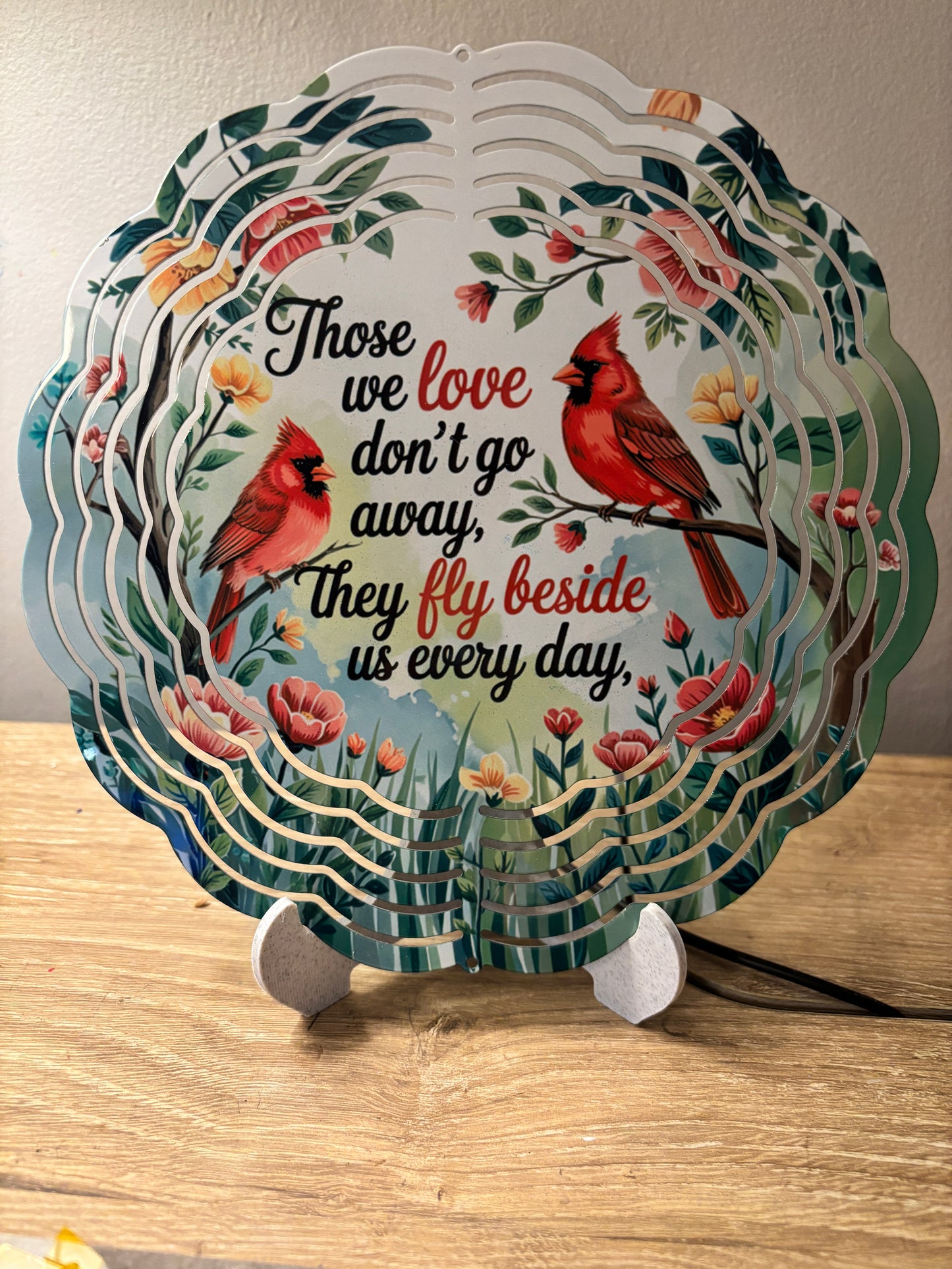 “Those We Love” Cardinal Memorial Wind Spinner – 8"
