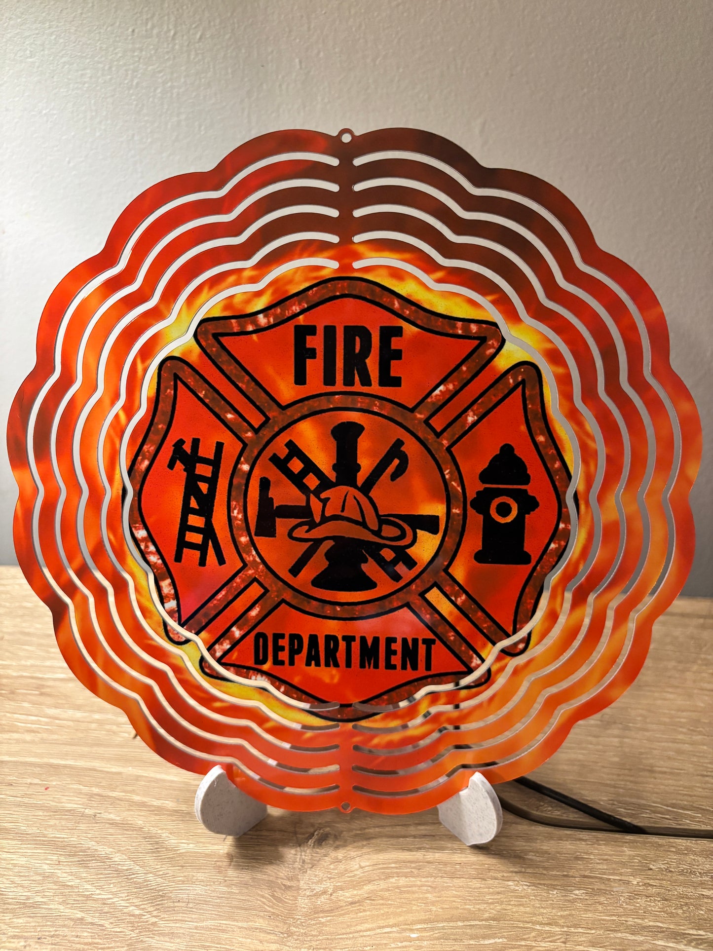 Firefighter Maltese Cross Wind Spinner – 8"