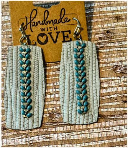 Juniper Trails Earrings; Faux Leather Earrings