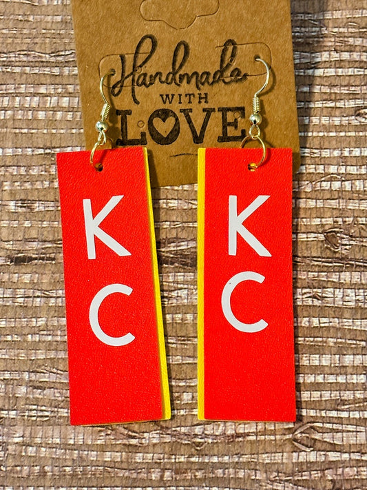KC Dangles; Faux Leather Earrings