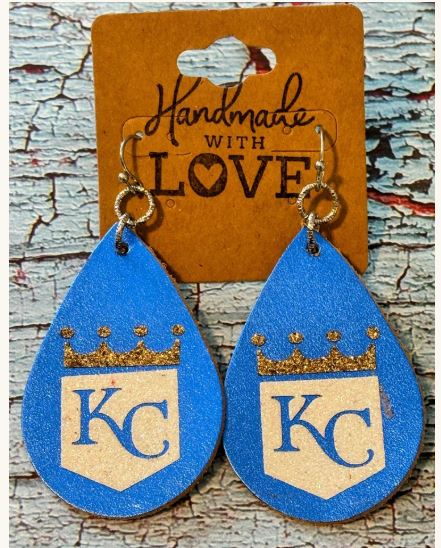 KC Royals Teardrop; Faux Leather