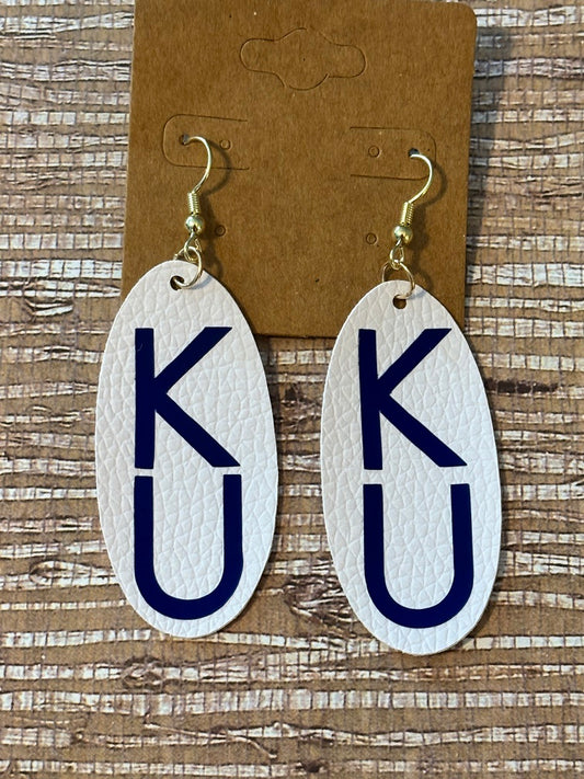 KU Dangles; Faux Leather Earrings