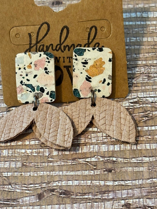 Faux Leather Earring Studs - Variety of Colors & Styles