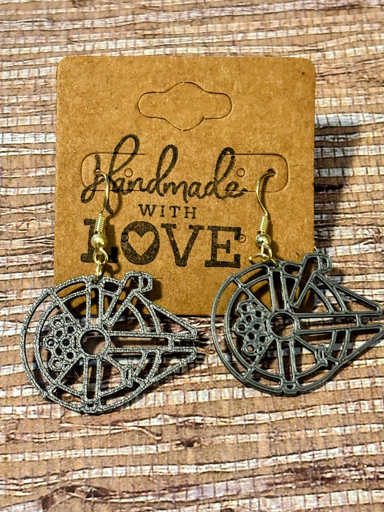 Millennial Falcon Silhouette Drops, 3D print Earrings