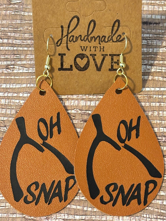 Oh Snap! Faux Leather Earrings