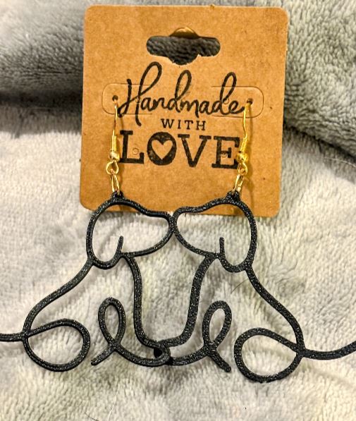 Puppy Love; 3D print Earrings