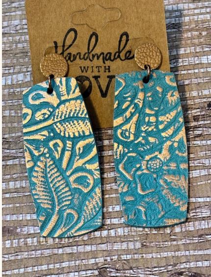 Saddle up Teal & Gold Faux Leather