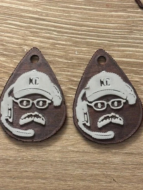 KC Chiefs Andy Reid; 3D print Earrings