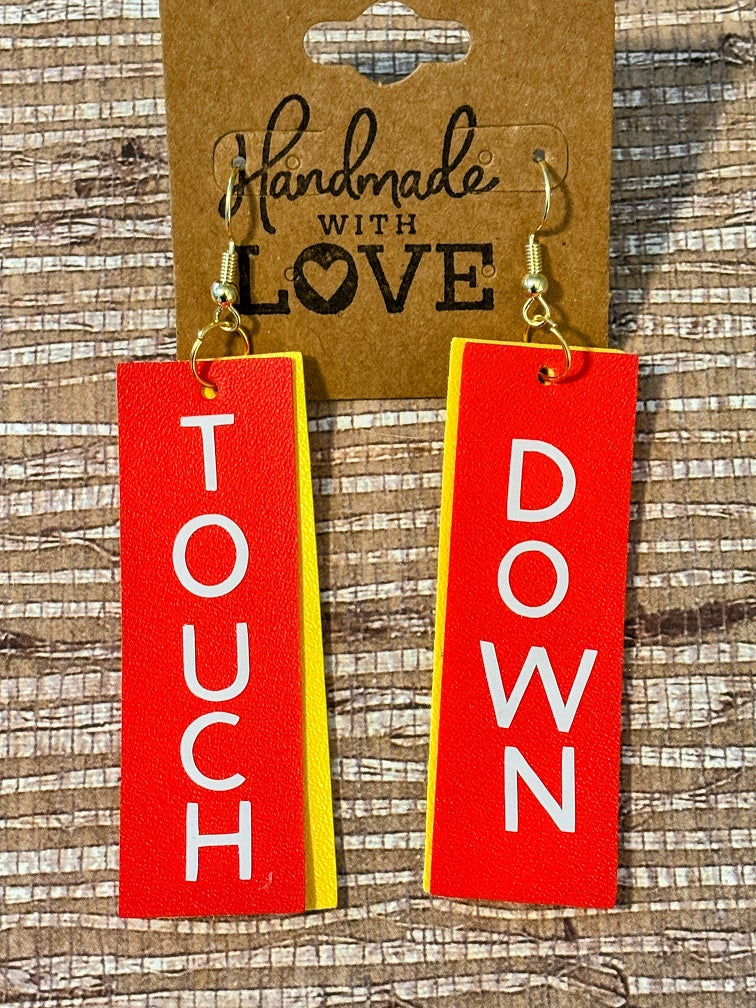Touchdown! Faux Leather Earrings