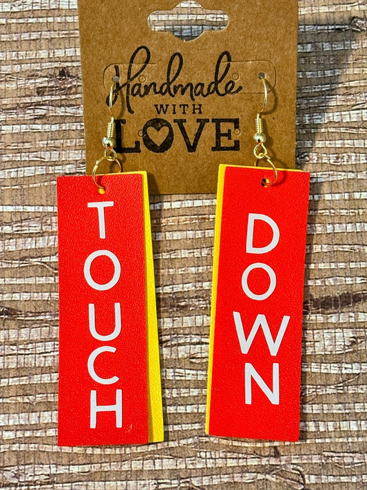 Touchdown! Faux Leather Earrings
