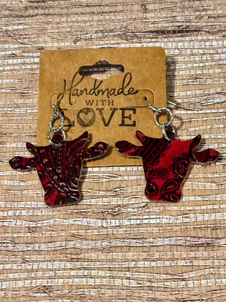 Country Flair Cows; Faux Leather