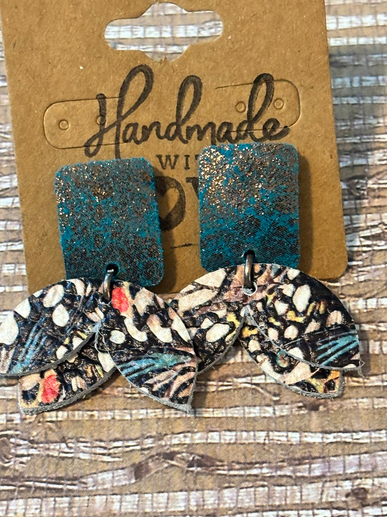 Faux Leather Earring Studs - Variety of Colors & Styles