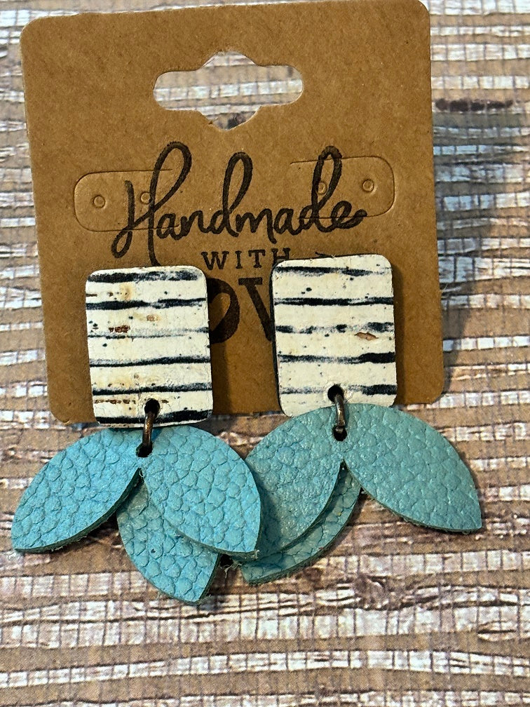 Faux Leather Earring Studs - Variety of Colors & Styles