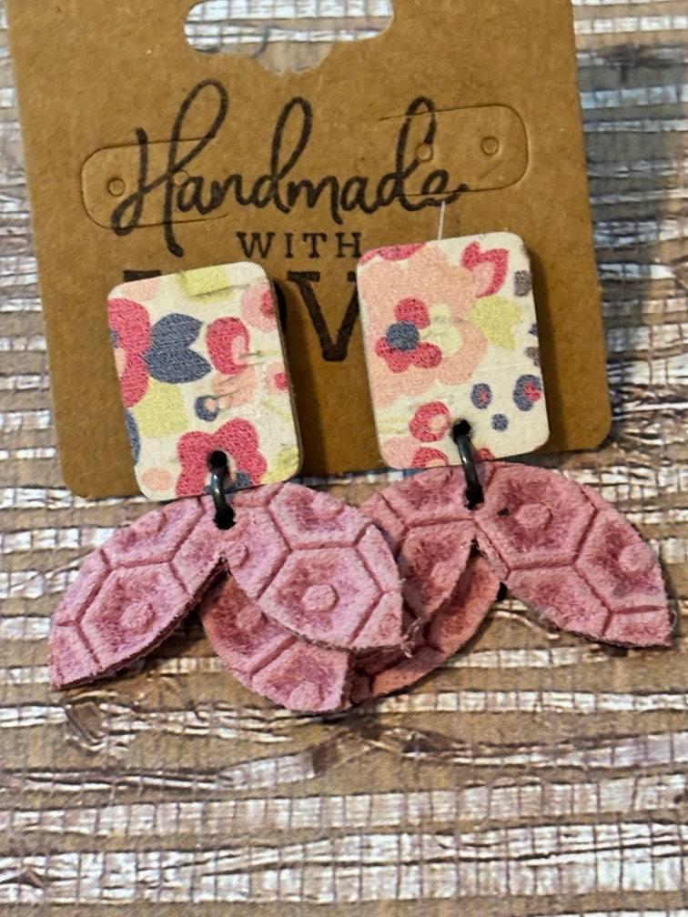 Faux Leather Earring Studs - Variety of Colors & Styles